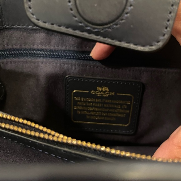 Coach quilted dark blue purse - Picture 10 of 14